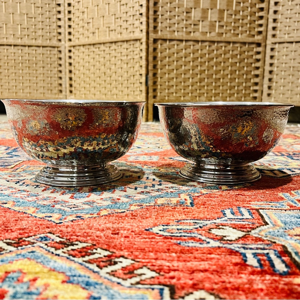 Hammered pewter Revere bowl set - Patriot Pewter by Ginkgo